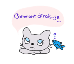 Everyday of cute cat of French sticker #8204932