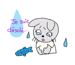 Everyday of cute cat of French sticker #8204935