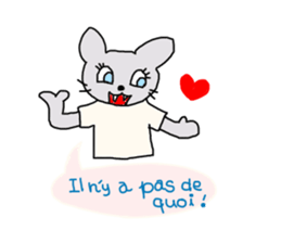 Everyday of cute cat of French sticker #8204943