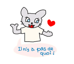 Everyday of cute cat of French sticker #8204943