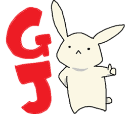 Rabbit with no facial expression by suzu sticker #8209785