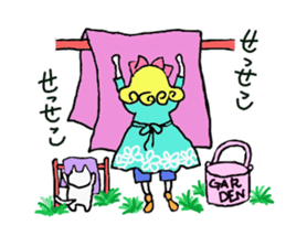 Cute cat and owner of girls everyday sticker #8209916