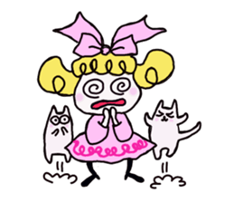 Cute cat and owner of girls everyday sticker #8209924