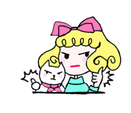 Cute cat and owner of girls everyday sticker #8209925