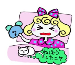 Cute cat and owner of girls everyday sticker #8209944