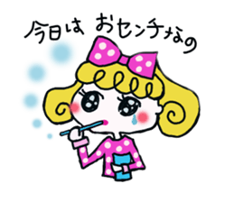 Cute cat and owner of girls everyday sticker #8209953