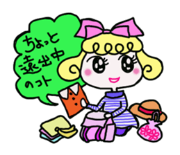 Cute cat and owner of girls everyday sticker #8209955