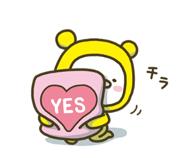 Happy yellow white bear 3 sticker #8210281