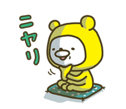 Happy yellow white bear 3 sticker #8210282