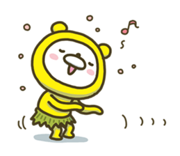 Happy yellow white bear 3 sticker #8210291