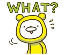Happy yellow white bear 3 sticker #8210300