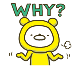 Happy yellow white bear 3 sticker #8210301