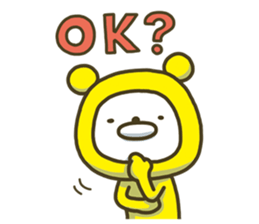 Happy yellow white bear 3 sticker #8210302