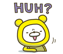 Happy yellow white bear 3 sticker #8210303