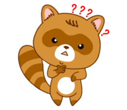 Raccoon with 40 emotion or pattern sticker #8213294