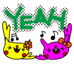 colorful POP rabbit&cat sticker #8213763