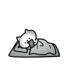 Intently sleepy cat 3 sticker #8214856