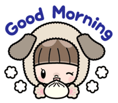 Cute girl with animal costumes sticker #8216598