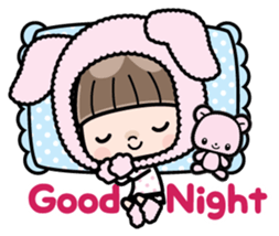 Cute girl with animal costumes sticker #8216609