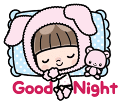 Cute girl with animal costumes sticker #8216609
