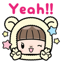 Cute girl with animal costumes sticker #8216614
