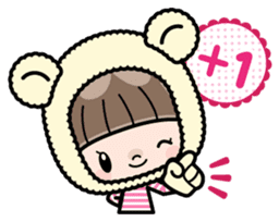 Cute girl with animal costumes sticker #8216619
