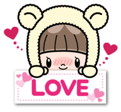 Cute girl with animal costumes sticker #8216620