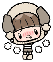 Cute girl with animal costumes sticker #8216623