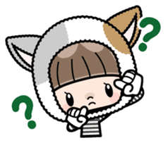 Cute girl with animal costumes sticker #8216624