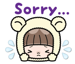 Cute girl with animal costumes sticker #8216629