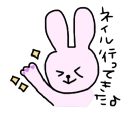 Lovely Rabbit Pinky and White sticker #8216878
