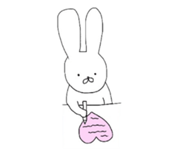Lovely Rabbit Pinky and White sticker #8216880