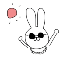 Lovely Rabbit Pinky and White sticker #8216881