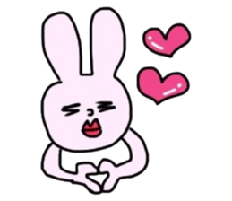 Lovely Rabbit Pinky and White sticker #8216883