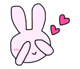 Lovely Rabbit Pinky and White sticker #8216885