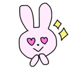 Lovely Rabbit Pinky and White sticker #8216890