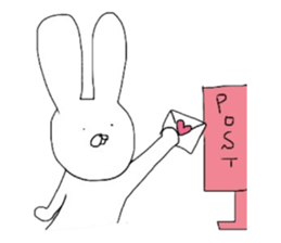 Lovely Rabbit Pinky and White sticker #8216891