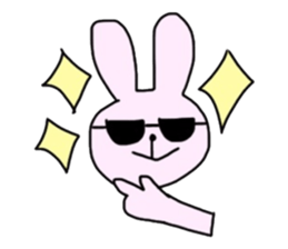 Lovely Rabbit Pinky and White sticker #8216895