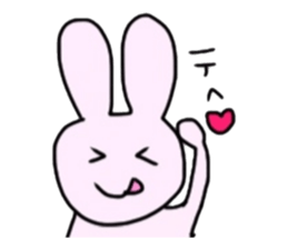 Lovely Rabbit Pinky and White sticker #8216896
