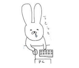 Lovely Rabbit Pinky and White sticker #8216900