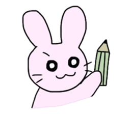 Lovely Rabbit Pinky and White sticker #8216901