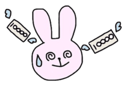 Lovely Rabbit Pinky and White sticker #8216908