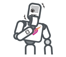 Robot? No, an action figure. sticker #8217098