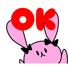 A pink rabbit and white panda