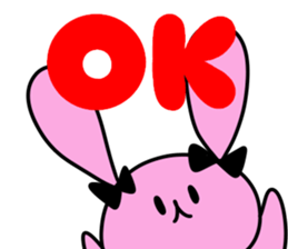 A pink rabbit and white panda sticker #8220596