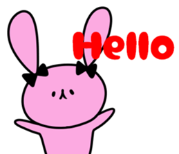 A pink rabbit and white panda sticker #8220602