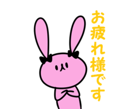 A pink rabbit and white panda sticker #8220604