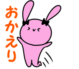 A pink rabbit and white panda sticker #8220611