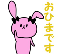 A pink rabbit and white panda sticker #8220613