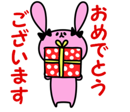 A pink rabbit and white panda sticker #8220615